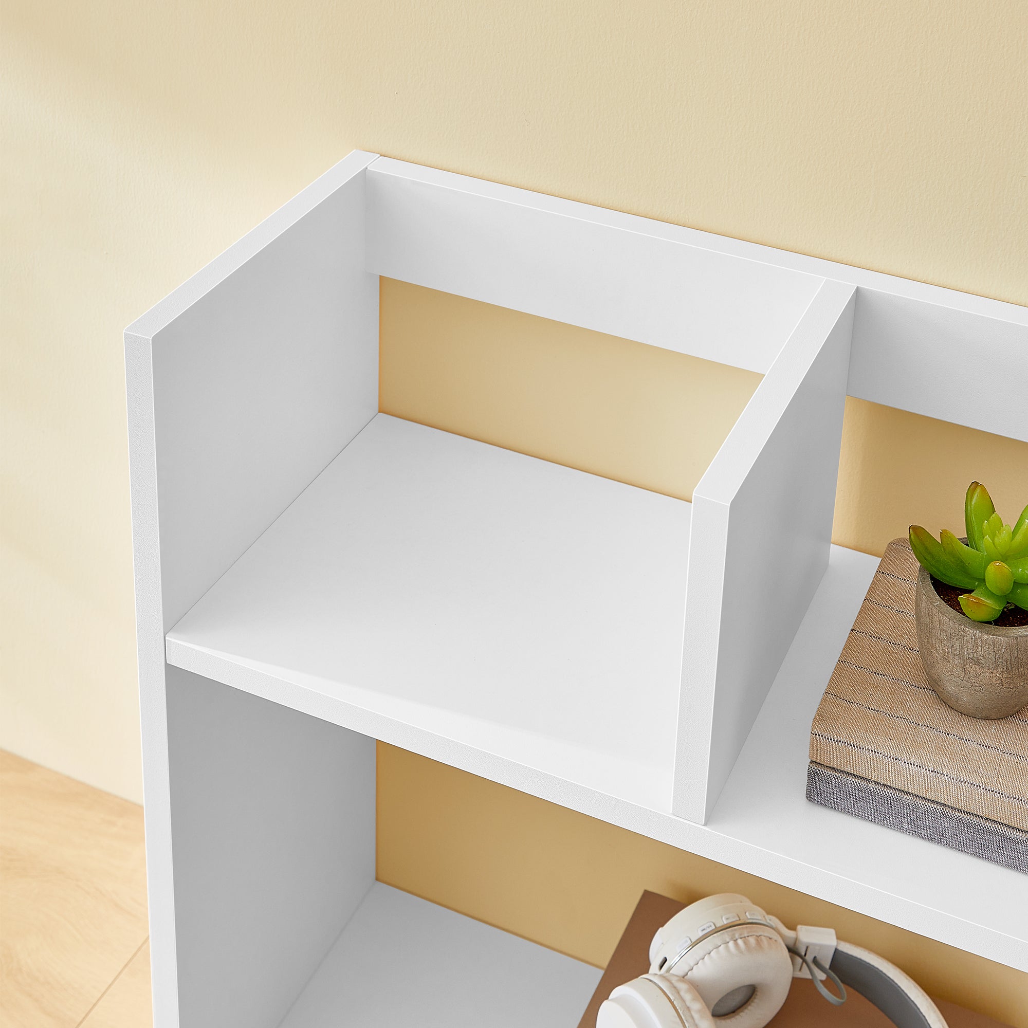 Schreibtischregal mit 6 Fächern – Weiss, 3-stöckiges Desktop-Regal, 80 × 20 × 50 cm