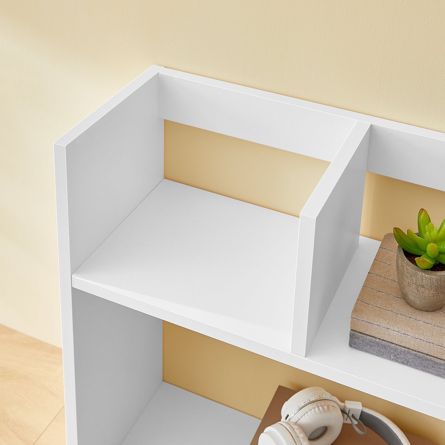 Schreibtischregal mit 6 Fächern – Weiss, 3-stöckiges Desktop-Regal, 80 × 20 × 50 cm