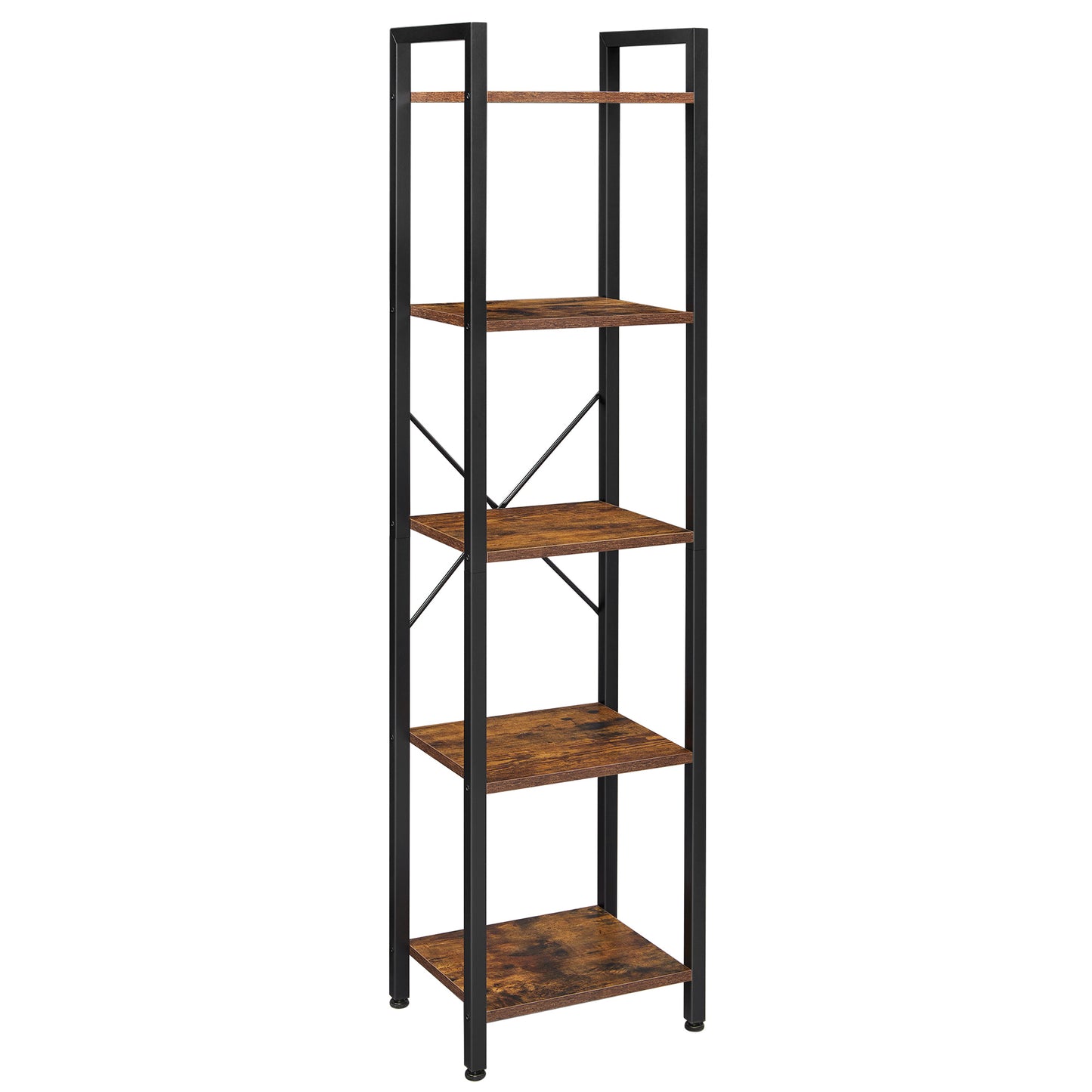 Regal mit 5 edlen Holzboden, Bücherregal mit Vintagestyle